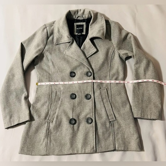 ME JANE Women's Sz XL Double Breasted Peacoat  Wool‎ Swing Jacket Gray Coat - Picture 5 of 8